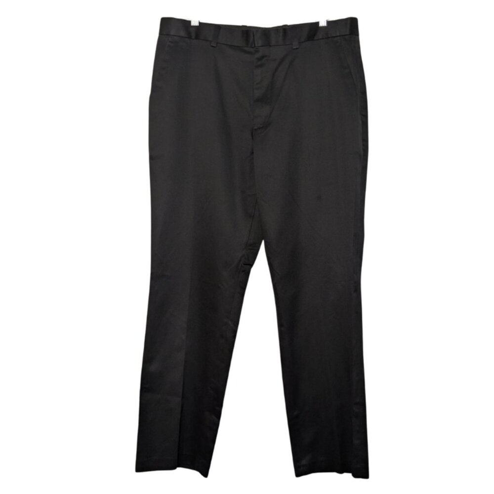 Perry Ellis Cottons Men's Dress Pants, Black, Size 34X29, Tailored Fit